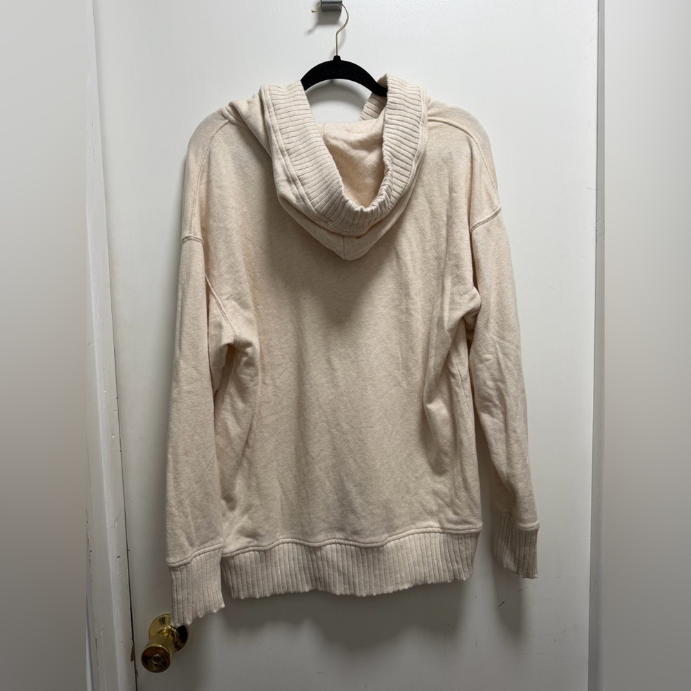 Aerie Womens XS Pullover Hoodie Sweatshirt Casual Lounge V-Neck Cream NWT - Picture 3 of 10